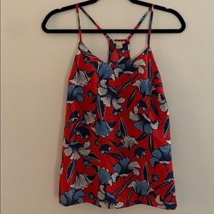 NWOT J. Crew Camisole Red + Blue Floral